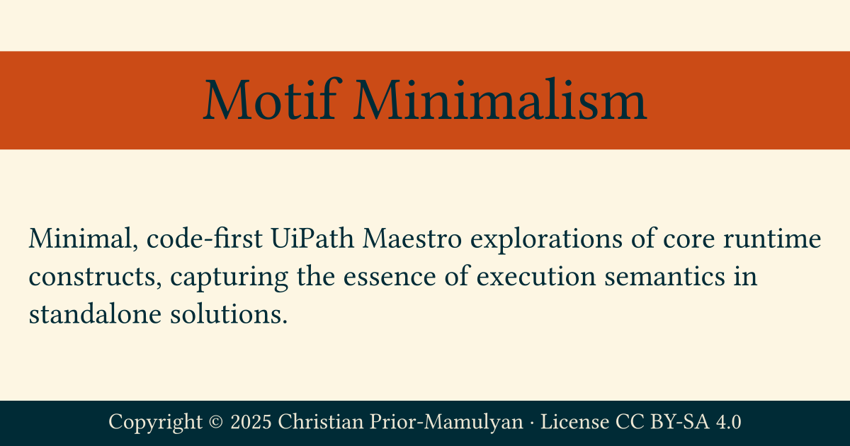 Core Constructs of Software Runtime Execcutions - MotifMinimalism
